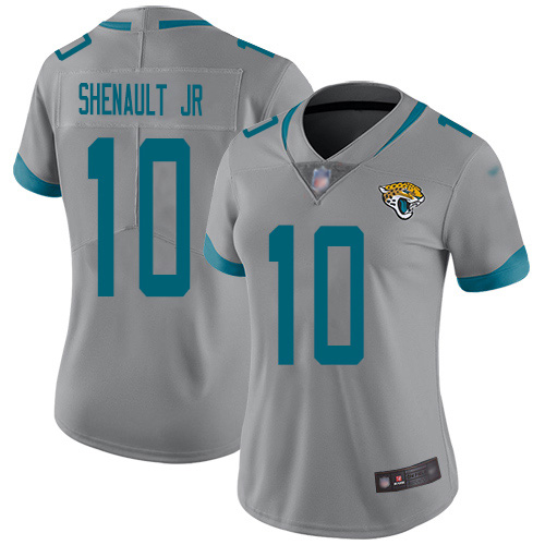 Nike Jacksonville Jaguars #10 Laviska Shenault Jr. Silver Women Stitched NFL Limited Inverted Legend Jersey